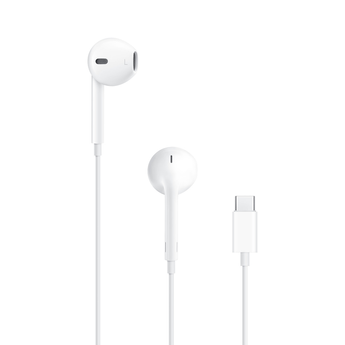 White Apple EarPods with a USB-C connector