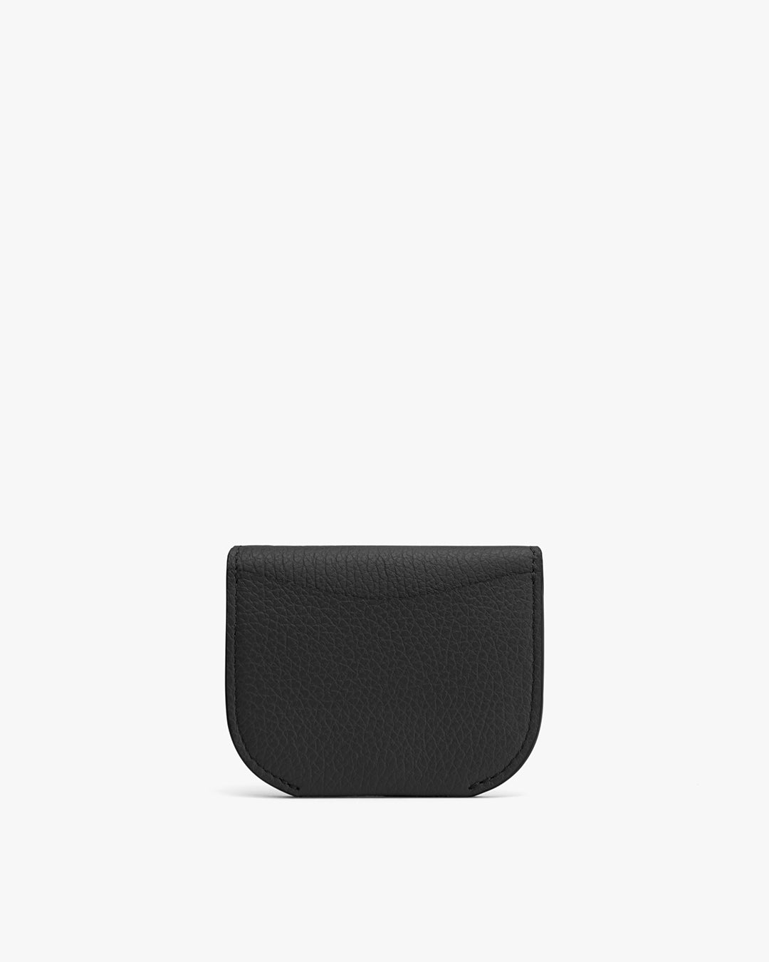 Black Cuyana Fold Cardholder in pebbled leather, folded