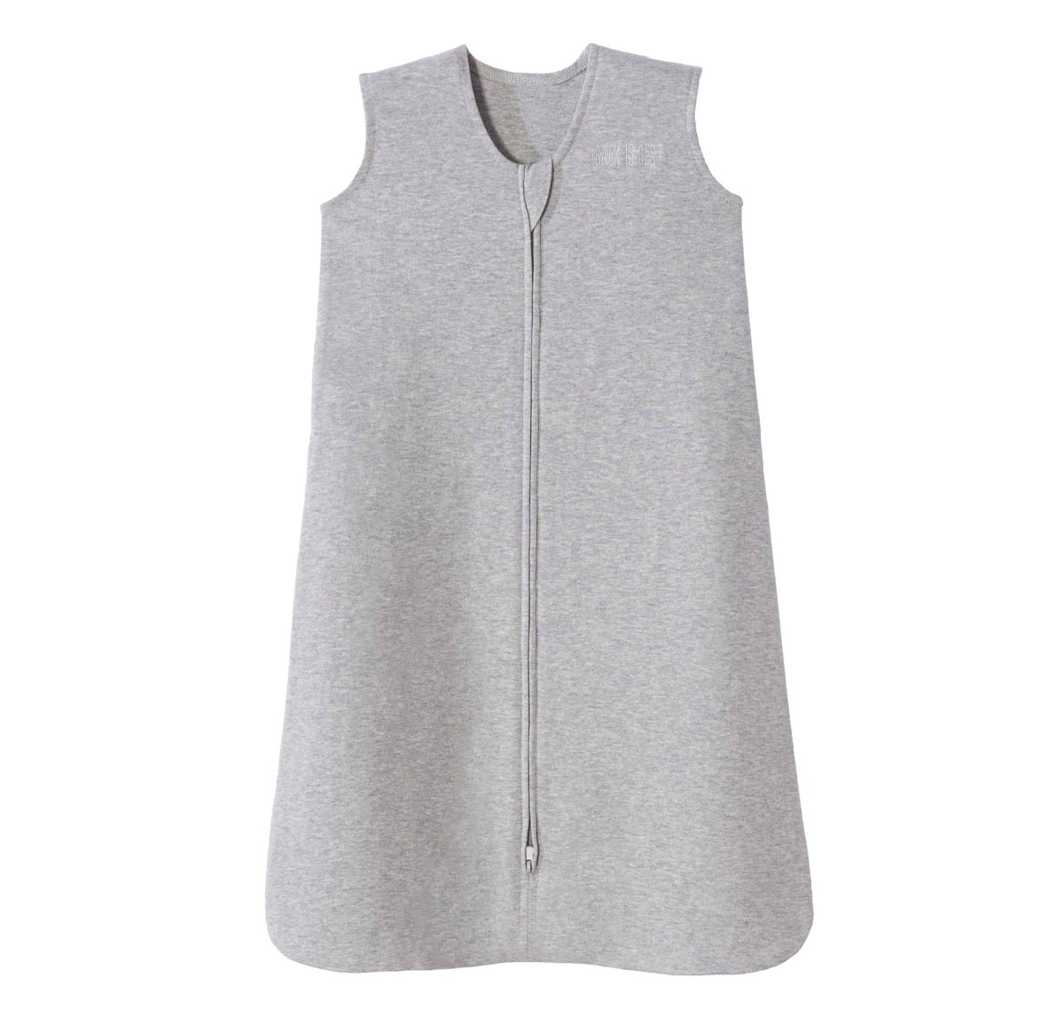 HALO SleepSack Wearable Blanket in Heather Gray cotton, sleeveless with a front zipper