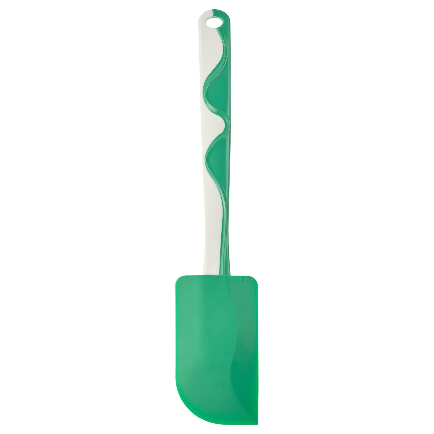 Green silicone-bladed IKEA GUBBRÖRA scraper with a white handle