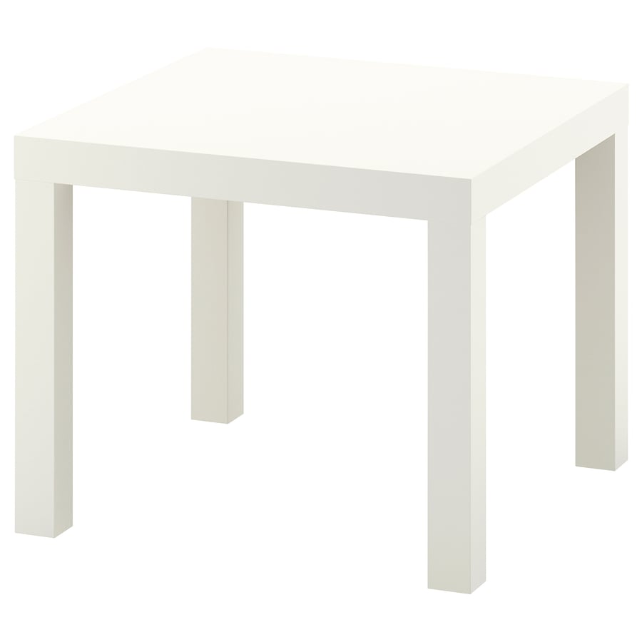 IKEA LACK side table in white, a square top on four square legs