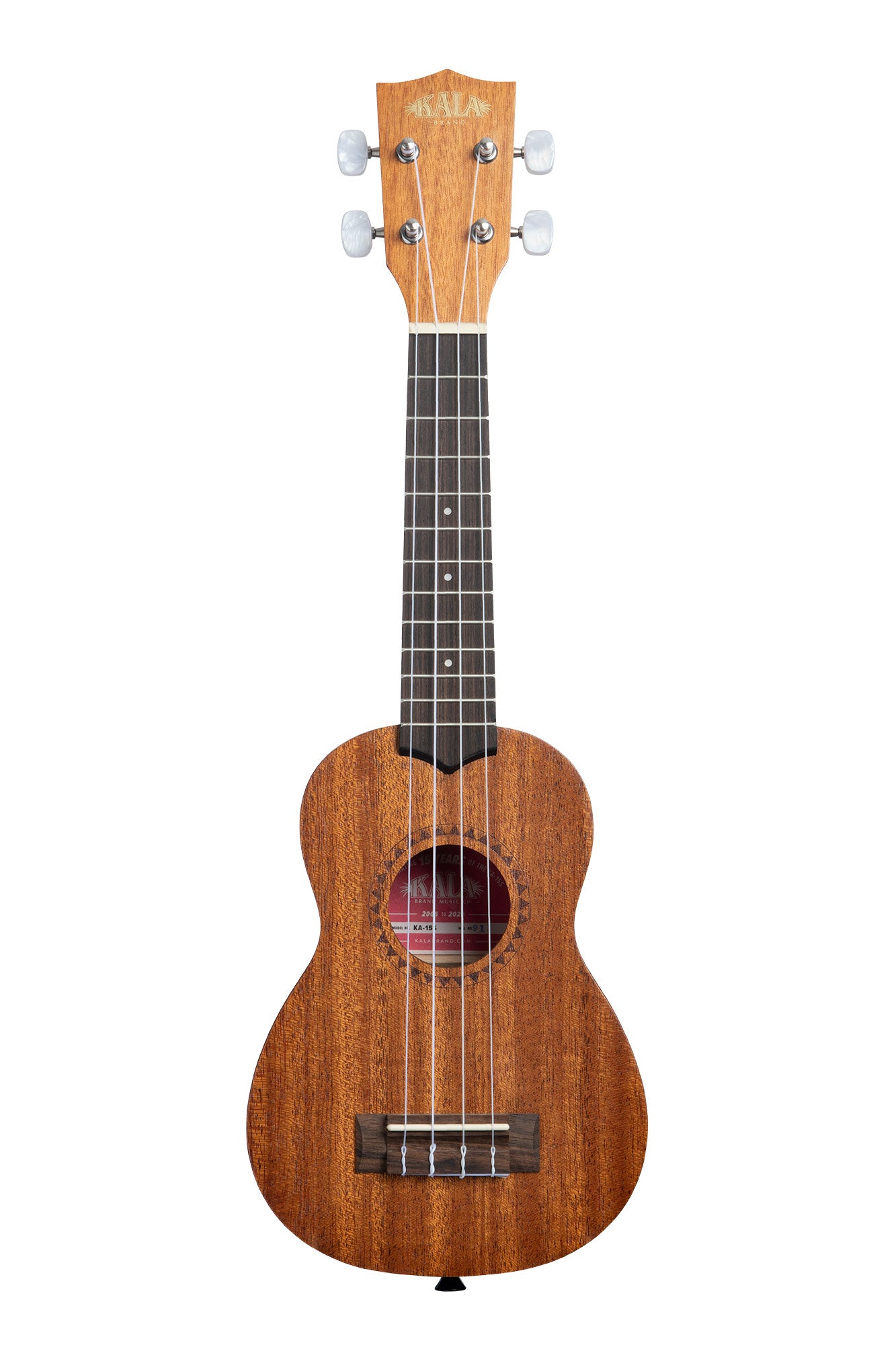 Kala KA-15S satin mahogany soprano ukulele, front view