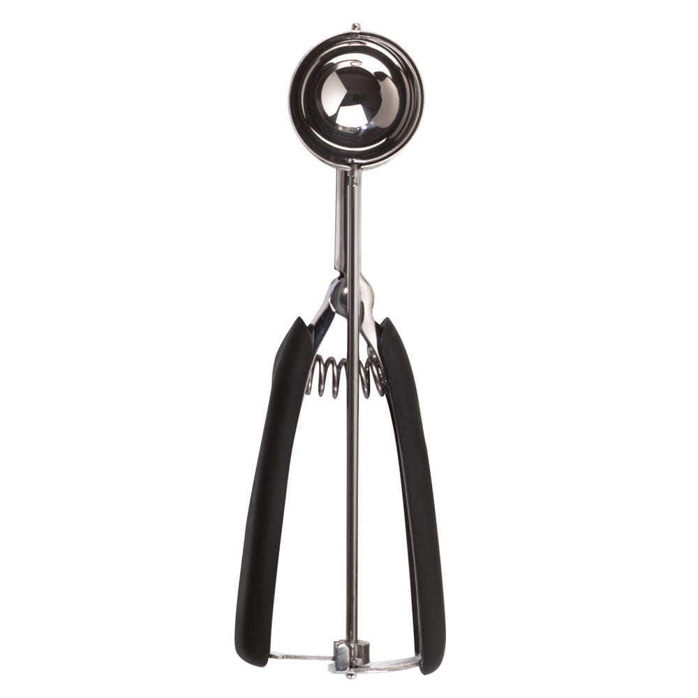 OXO Good Grips Medium Cookie Scoop with stainless steel bowl and black soft-grip spring handle