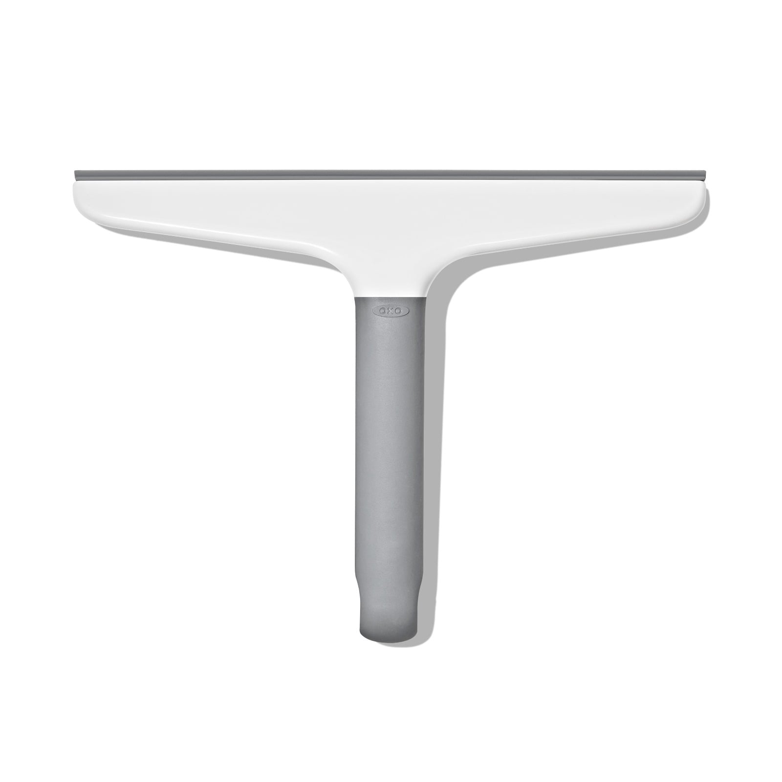 OXO Good Grips Multi-Use Squeegee with Hook, a white T-shaped squeegee with a 10 inch blade and a gray soft-grip handle