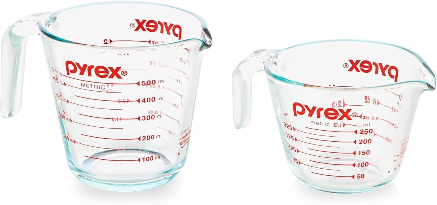 Pyrex Essentials Glass Measuring Cups (2-pack, 1 & 2 cup)