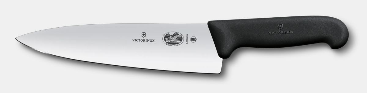 Victorinox Fibrox chef's knife with black handle, 8 inch blade